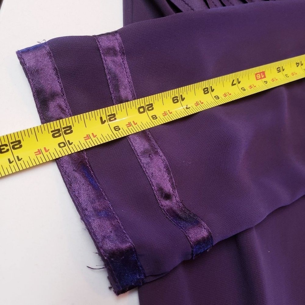 Artizara Dress size Medium Plum purple long sleeve shift pleated contemporary - Picture 6 of 10